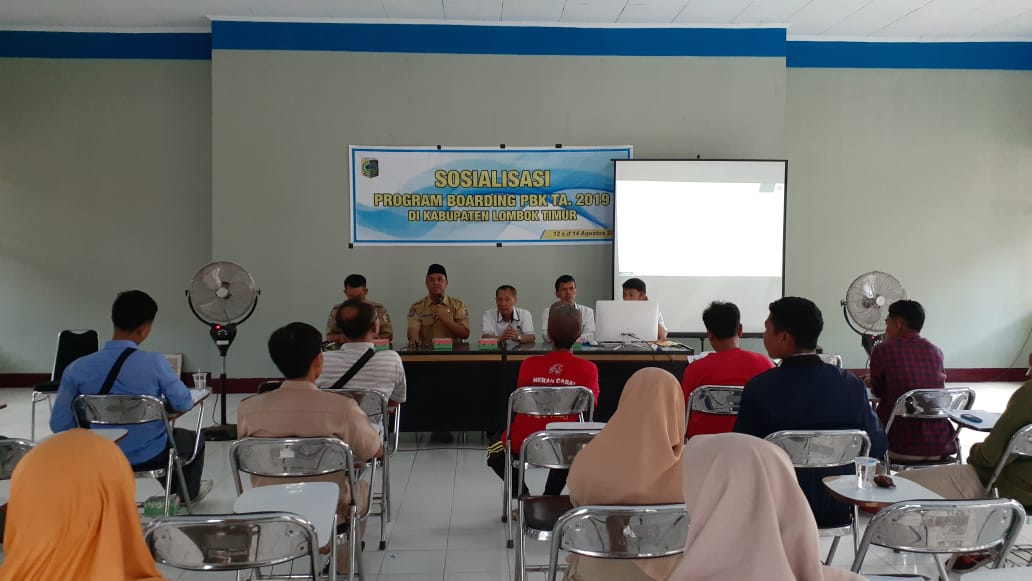 Disnakertrans Lotim Beserta BLK Bandung  Sosialisasi Program Boarding PBK 2019 Kabupaten Lombok Timur.